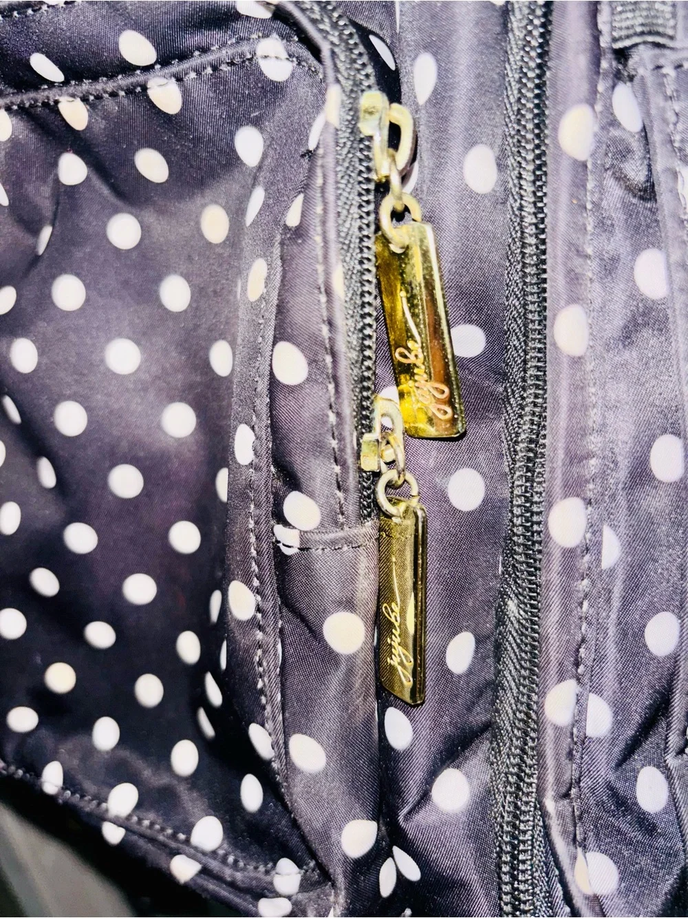 Black Polka Dot Convertible Backpack Diaperbag